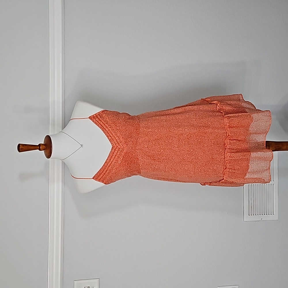 Abercrombie & Fitch Corset Tie Back Dress Orange White M